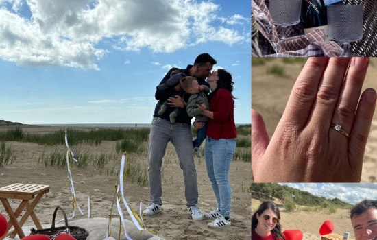 Een aanzoek op het strand..